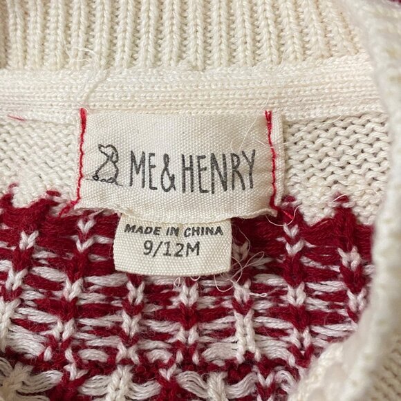 Me and Henry Red Fair Isle Baby Romper 9 to 12 Months One Piece Winter Holiday - Picture 7 of 10